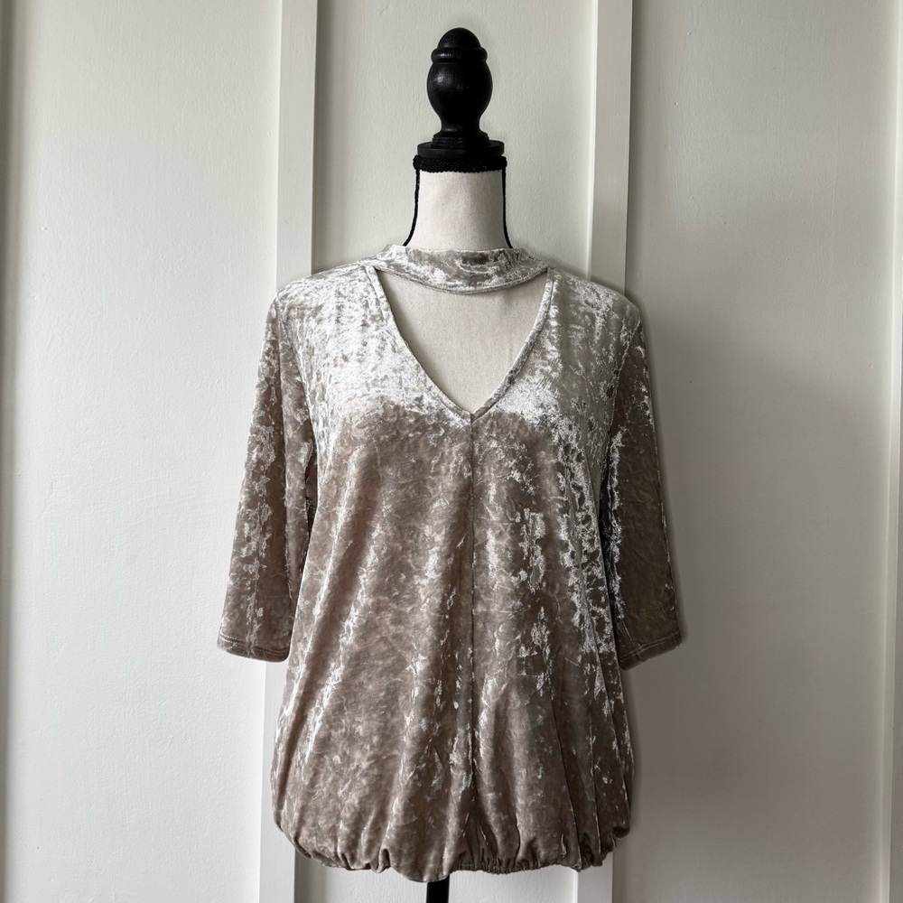 Veronica M‎ Crushed Velvet Blouse Top